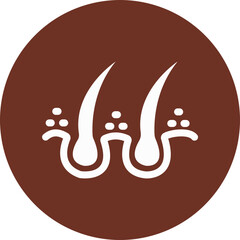 Hair Follicle Glyph Brown Circle Icon