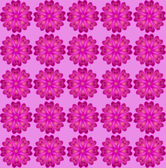 Seamless floral pattern of beautiful flowers on a pink background