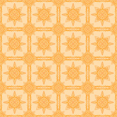 Vintage geometric seamless floral pattern, batik, geometric, tribal fabric, printed fabric, vector 