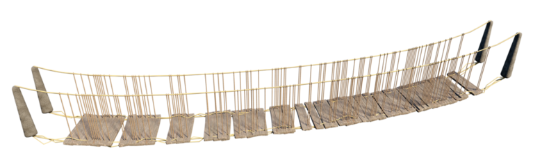 Rope bridge isolated on transparent background