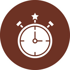 Timer Glyph Brown Circle Icon