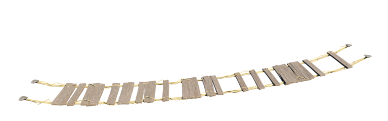 Rope bridge isolated on transparent background