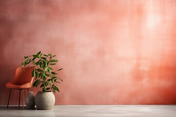 Coral coloured concreate and cement wall to present product and background