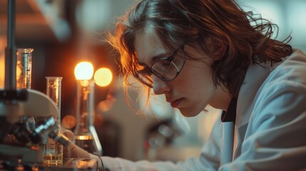 Fototapeta premium young scientist working in laboratory