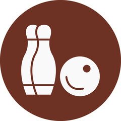 Bowling Glyph Brown Circle Icon