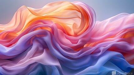 Obraz premium Soft pastel hues merging in a dreamy, fluid pattern forming an elegant abstract backdrop