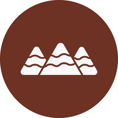 Mountain Glyph Brown Circle Icon