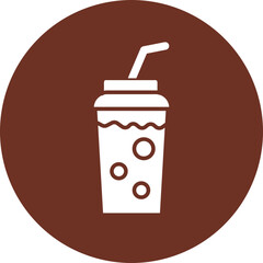 Cola Glyph Brown Circle Icon