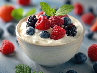 Creamy Greek Yogurt and Berry Medley