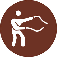 Battle Rope Glyph Brown Circle Icon