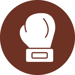 Boxing Glove Glyph Brown Circle Icon