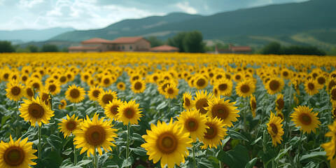 a field of blooming sunflowers