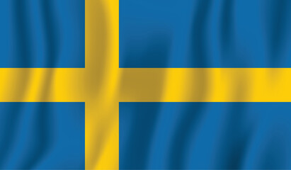 Realistic Sweden national flag perfect color, scale, and proportion.