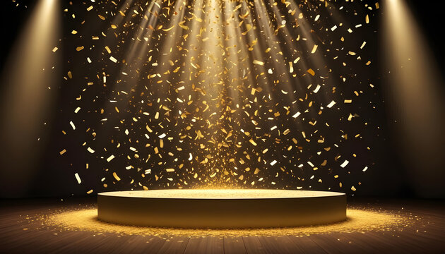 golden confetti a festive stage a light 4