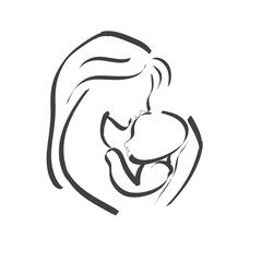 illustration of a mother with a child baby 