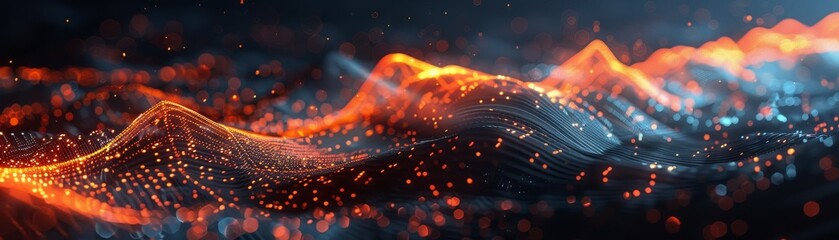 Obraz premium Futuristic Data Science Visualization - Abstract Illustration with Glowing Investment Growth Lines
