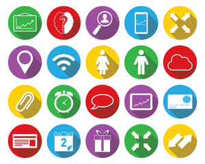 set of icons for web and applications, Business and Finance web icons isolated, black and white business icons