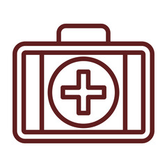 Obraz premium First aid kit Vector Line Maroon Icon Design
