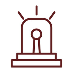 0Siren Vector Line Maroon Icon Design