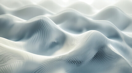 A series of intertwining, curved lines forming a complex network. These lines are predominantly white and are set against a white background. The lines create a mesmerizing pattern