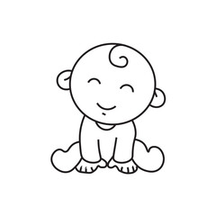 child with cute smile. baby child, illustration of an child  on white background 