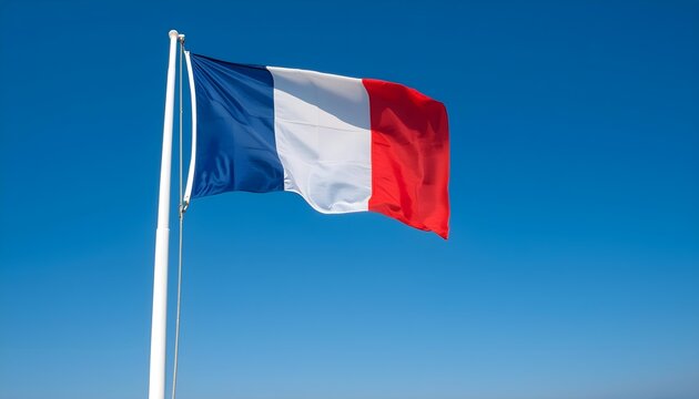 France flag against blue sky