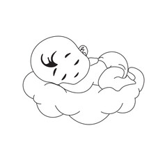 baby sleeping on the cloud