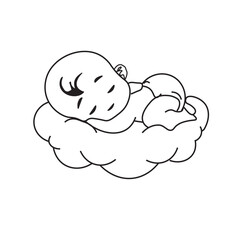 baby sleeping on the cloud