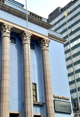 Naklejka premium The concert building in Stockholm, with its prominent columns.