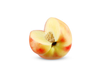 Nectarine fruit isolated on white background.
