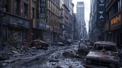 Apocalyptic city war zone