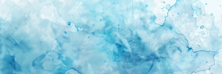 Obraz premium Pastel light blue watercolor background with subtle blotches and grain, evoking calm and creativity