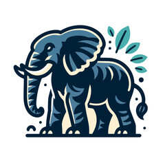 Obraz premium flat vector logo of an elephant.