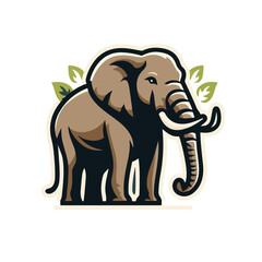 Obraz premium flat vector logo of an elephant.