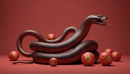 Fototapeta premium chinese new year. snake in the form of a snake.