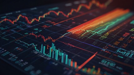 stock market graph, AI Generated.