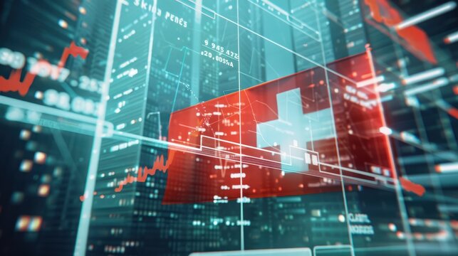 Switzerland flag and country's economy financial graphs. Swiss country, Switzerland global economic influence. Double exposure. Inflation, deflation, profit & loss, Business, banking, Investment.