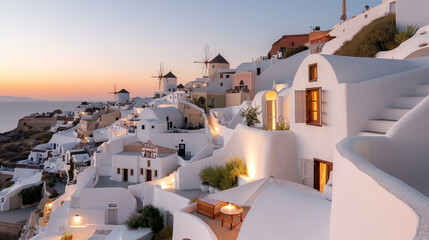 Fototapeta premium Santorini Village at Sunset