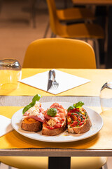 Bruschette in tre gusti diversi