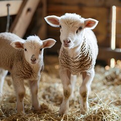 Obraz premium Modern livestock breeding techniques have revolutionized the industry, focusing genetic improvement,health,and sustainability.Advances in selective breeding allow farmers enhance desirable traits such