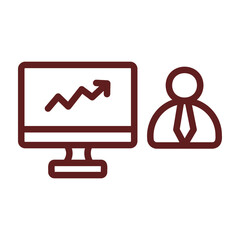 Trader Vector Line Maroon Icon Design