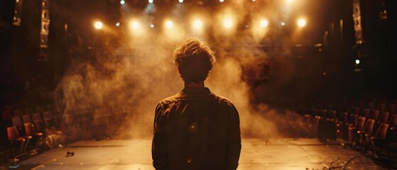 Intense Rehearsal: Actor Perfecting Difficult Lines on Stage