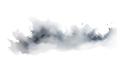 abstract white watercolor isolated on transparent background cutout