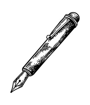 recommend clip art: retro pen engraving black and white outline