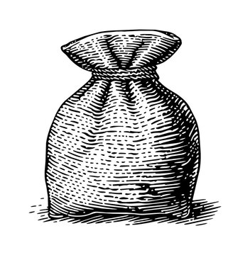 recommend clip art: sack engraving black and white outline