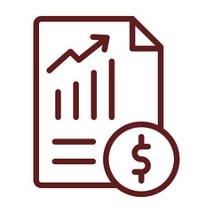 Graph Vector Line Maroon Icon Design