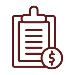 Obraz premium Invoice Vector Line Maroon Icon Design