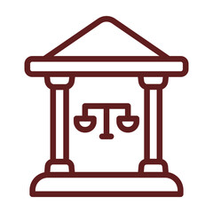 Court Vector Line Maroon Icon Design