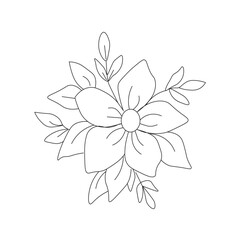 abstract background, illustration of a outline flower 