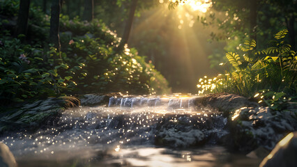 realistic high-resolution photo of river, with detailed background